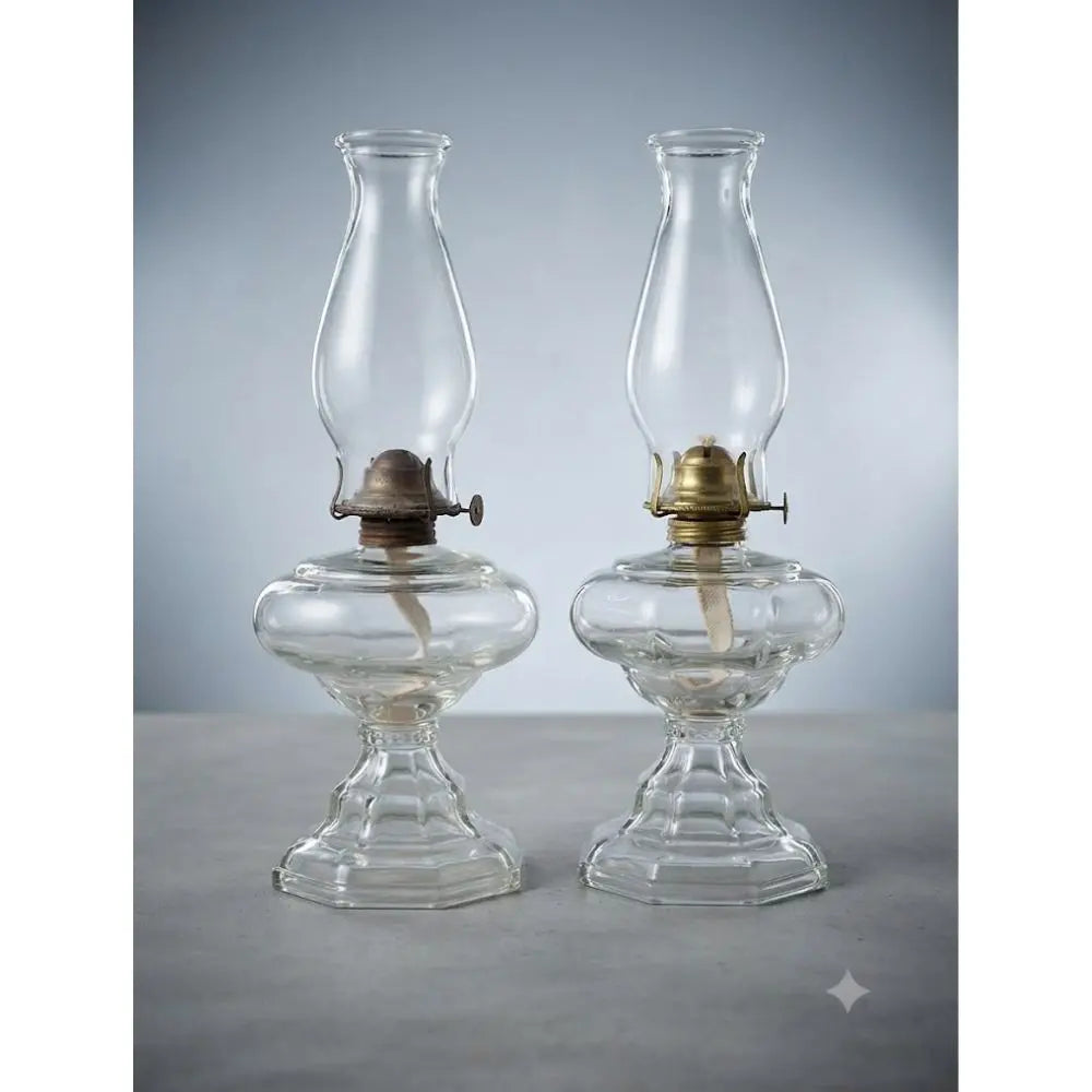 Victorian era glass oil lamp, kerosene lamp